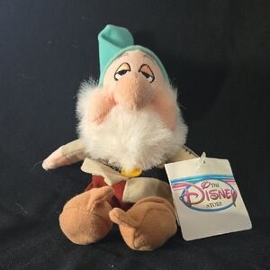 Disney Plush Dwarf with Teal Hat and Brown Pants